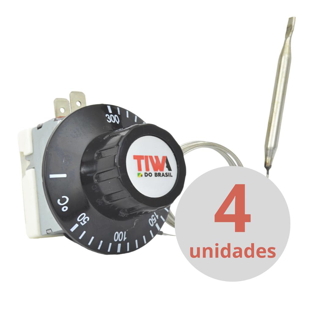 Kit C/ 4 Termostato Analogico Tiwa 50/300? 30a S Bucha Curto