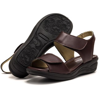 Sandalia Ortopedica Feminina Super Confortavel Super Leve e Macia Cor Café