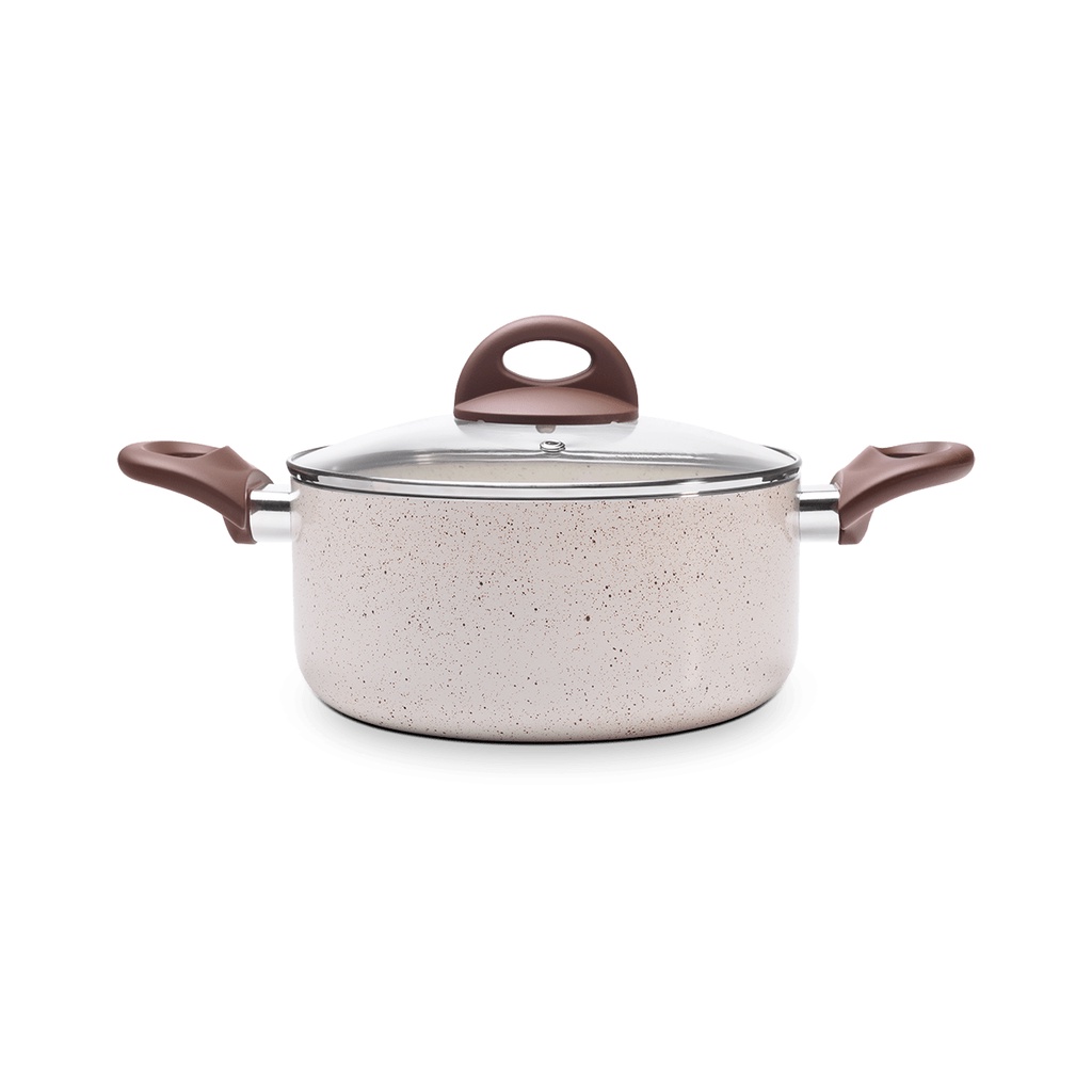 Caçarola Com Tampa E Fundo De Indução Ceramic Life Brinox Granada 24 cm Vanilla - Home & Living