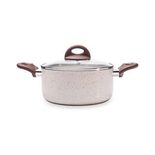 Caçarola Com Tampa E Fundo De Indução Ceramic Life Brinox Granada 24 cm Vanilla em Oferta na Shopee