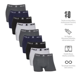 Kit C/ 9 Cuecas Boxer Polo Wear Lisa Microfibra