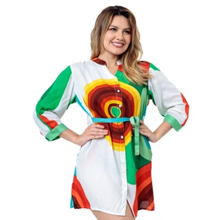 Bata Indiana Feminina Viscose Saida Praia Casual Boho Chic em Oferta na Shopee