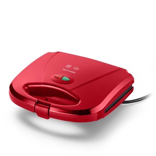 Sanduicheira e Minigrill Chapa Antiaderente Dupla Ondulada 220v-750w Vermelha Multilaser - CE149 em Oferta na Shopee