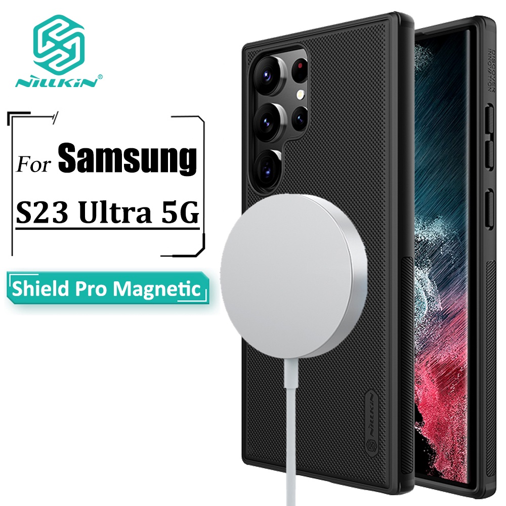 Nillkin Capa Magnética Super Fosca Pro Para Samsung Galaxy S23 Ultra Phone Fina TPU + PC Anti-Impressão Digital Traseira em Oferta na Shopee