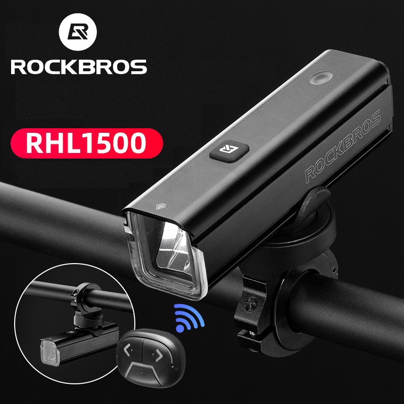 ROCKBROS Luz De Bicicleta 1500 Lúmen Deslocamento Remoto Frontal Forte MTB Lanterna Recarregável Farol Impermeável em Oferta na Shopee