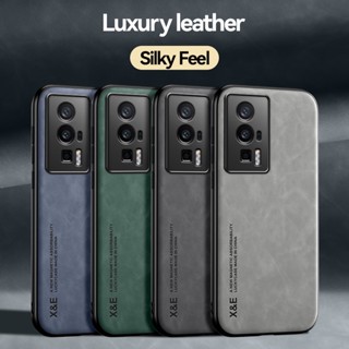 Para A Capa POCO F5 Pro Case ELVEV Couro De Luxo PU À Prova De Choque Textura De Silky Feel Cover