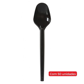 COLHER FESTA PRETA (C/50) em Oferta na Shopee