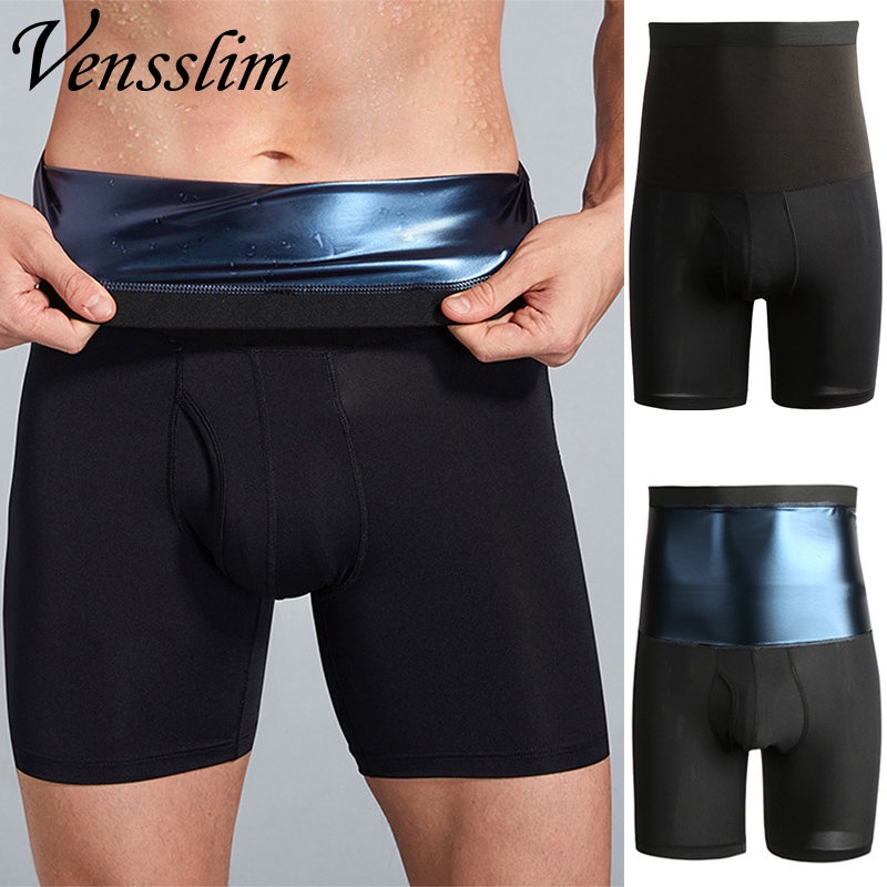 Venslim Cintura Alta Trainer Sauna Suor Shorts Queimador De Gordura Homens Barriga Controle Corpo Shapers Fitness Emagre