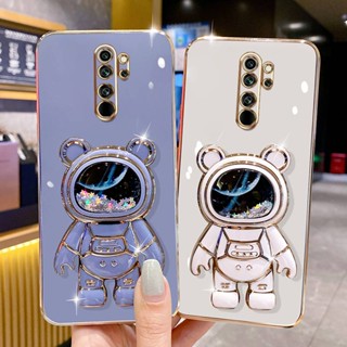 Capa De Telefone Celular Eletroplatada De Luxo Para Xiaomi Redmi Note 8 Pro 9 Prime POCO M2 Com Suporte De Astronauta De Areia Movediça