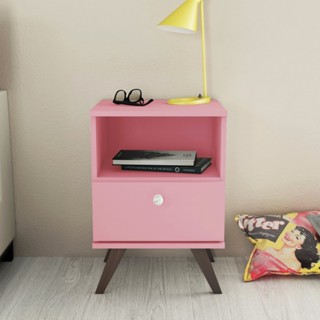Mesa de Cabeceira 1 Gaveta 1 Nicho RT 3019 Movelbento