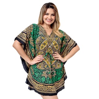 Kaftan Curta Indiano Lindas Estampas Moda Hippie Bata Boho Artesanal em Oferta na Shopee