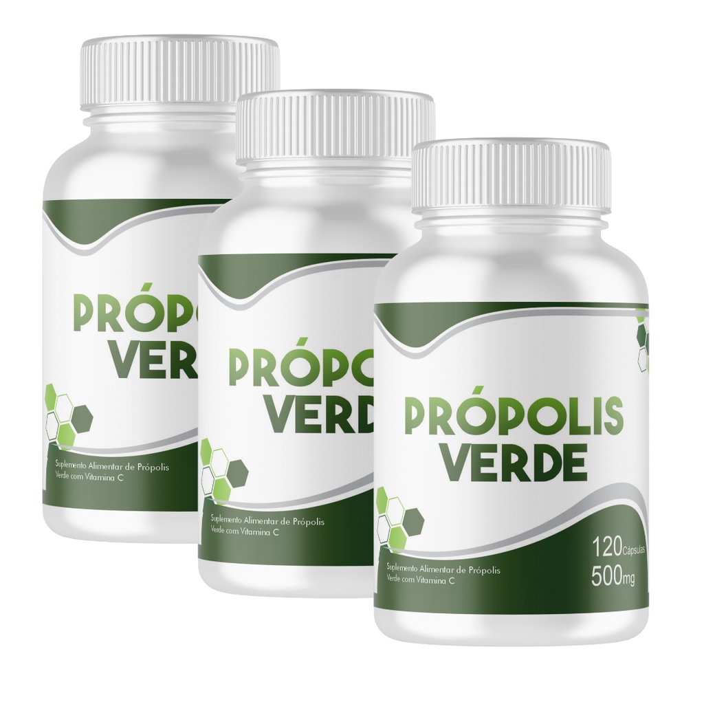 Propolis Verde 240 cápsulas 500mg Imunidade 2 frascos x 120 caps