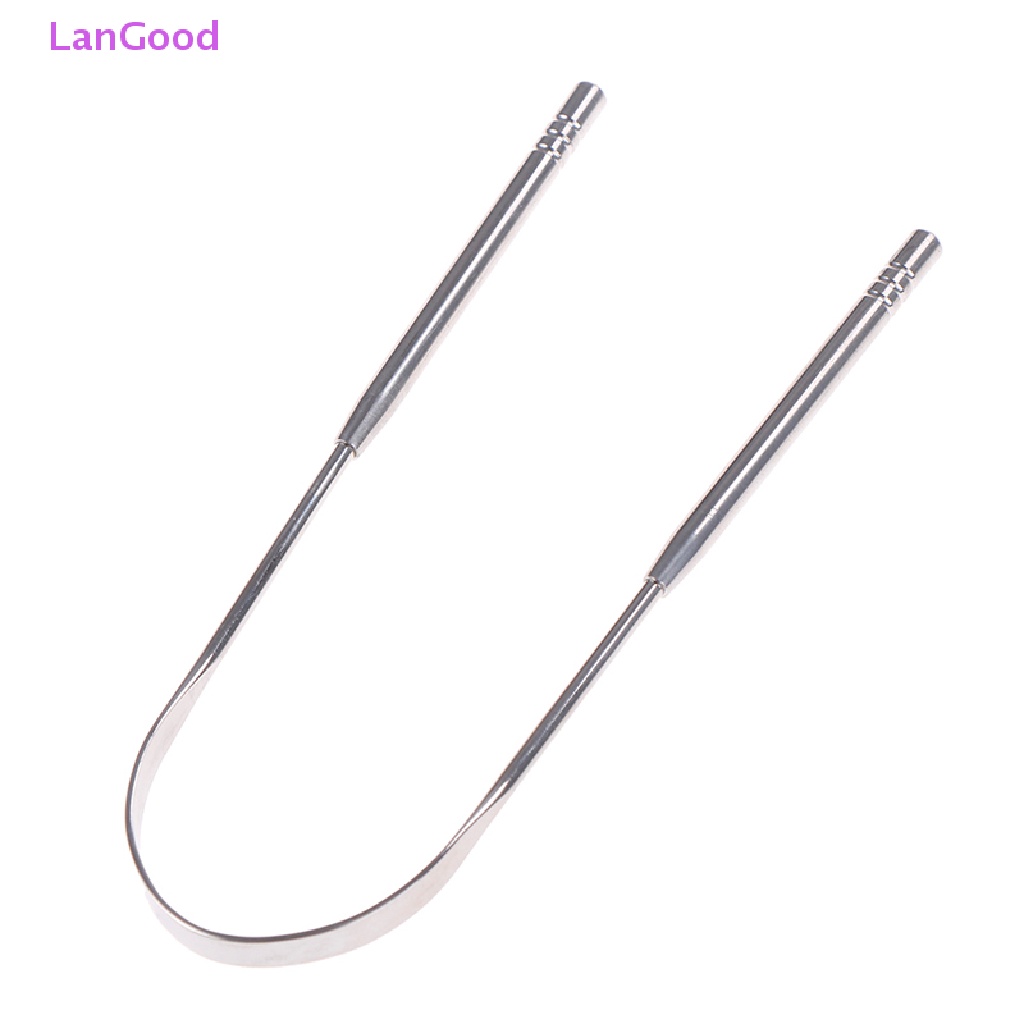 LanGood 1 Pc Raspador Limpador De Língua De Aço Inoxidável De Limpeza Oral Cuidados Com Ferramenta De Varredor De Mau Hálito HOT