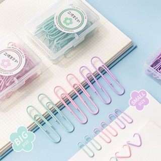 50 pcs Clips Marcador de página Macaron clipes de papel marca página Caixa Grampos De Papel
