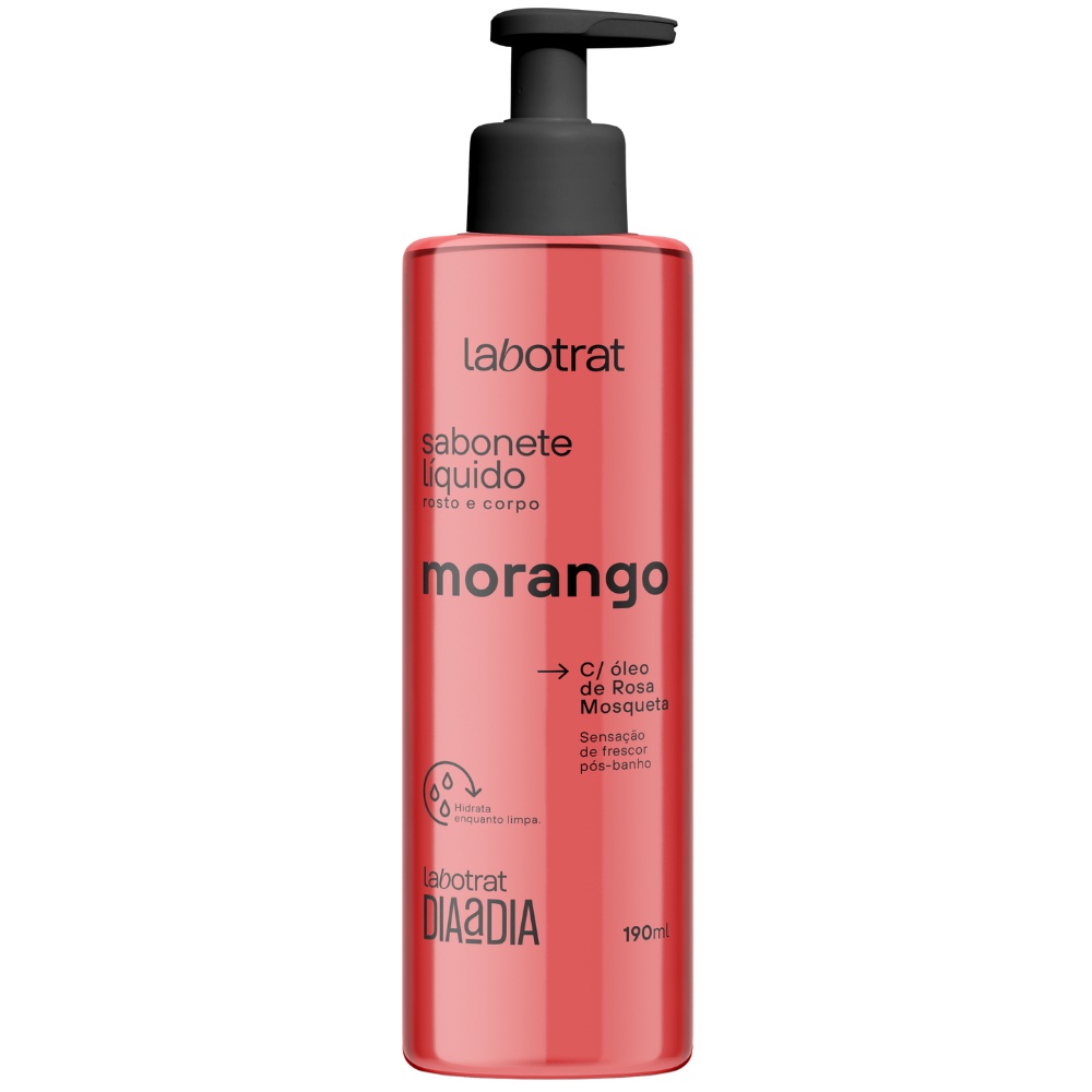 Sabonete Líquido Rosto Corpo Morango Hidrata Labotrat 190ml em Oferta na Shopee