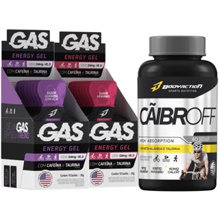 2x Gas Energy Gel Energético 20 Sachês + Cãibroff Bodyaction