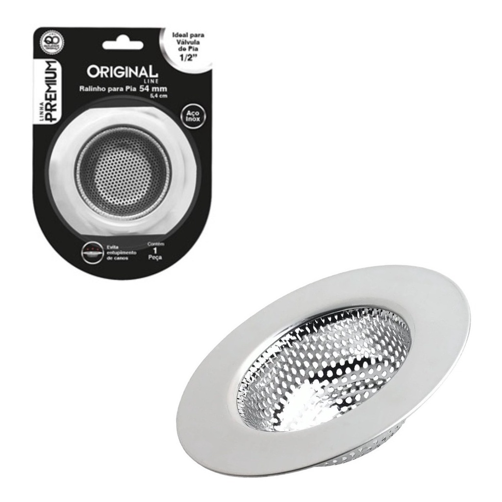 Ralo Protetor De Pia Aço Inox 5,4cm Para Cozinha E Banheiro