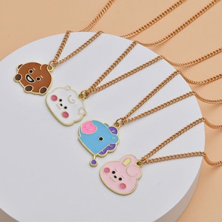 KPOP BTS BT21 Colar De Ouro Com Corrente De Clavícula