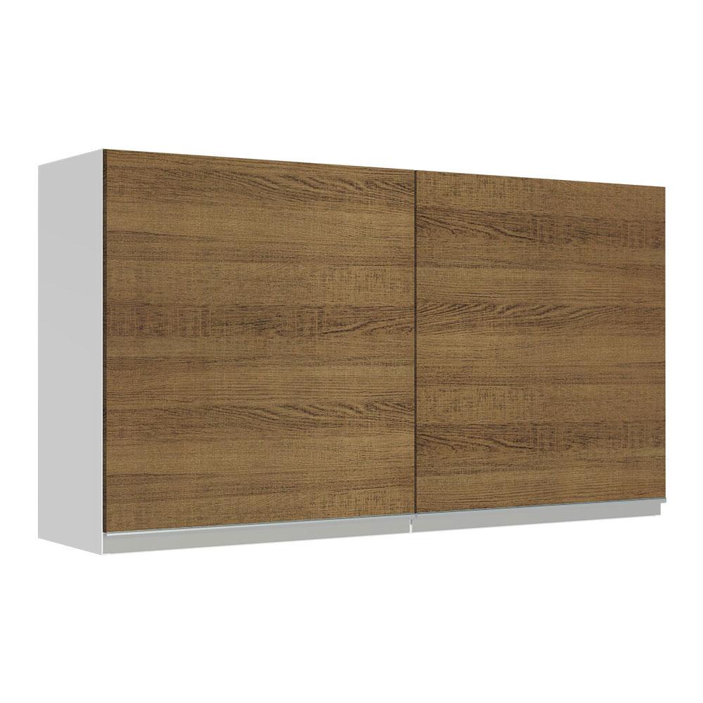 Armário de Cozinha Aéreo 120 cm 2 Portas Branco/Rustic Glamy Madesa