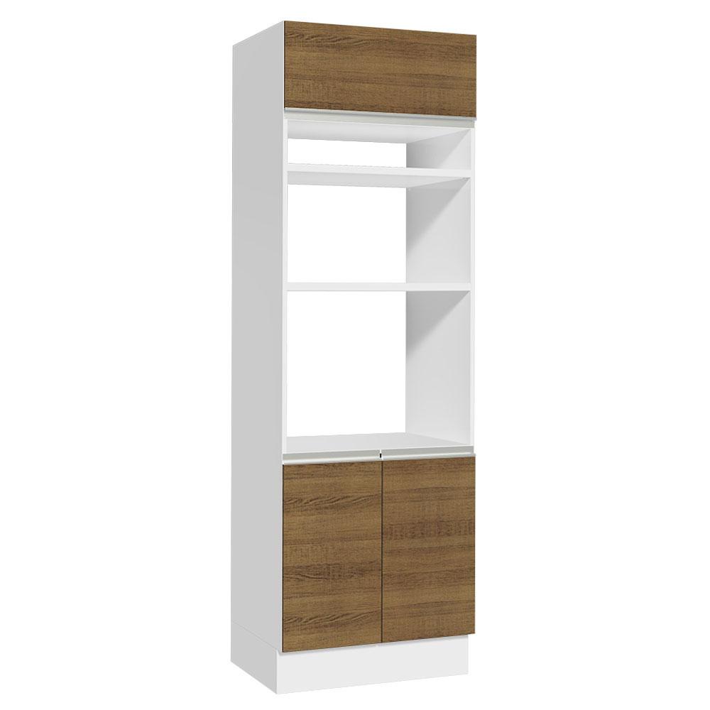 Torre Quente Armário de Cozinha 70 cm 3 Portas Branco/Rustic Glamy Madesa - Home & Living