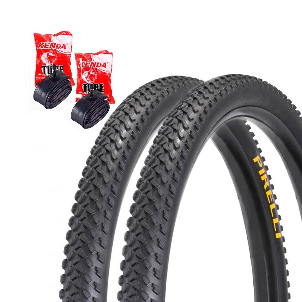 Kit Par Pneu MTB Pirelli Scorpion Aro 26x2.0 + 2 Câmara Bico Grosso Kenda em Oferta na Shopee