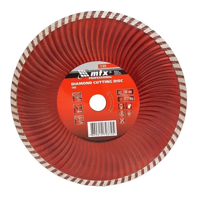 4 Disco Corte Diamantado Turbo 9 Polegadas 230X22mm MTX Esmerilhadeira