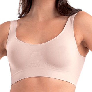 Top Sutia Sem Bojo Sem Costura Anatômico Microfibra Fitness She