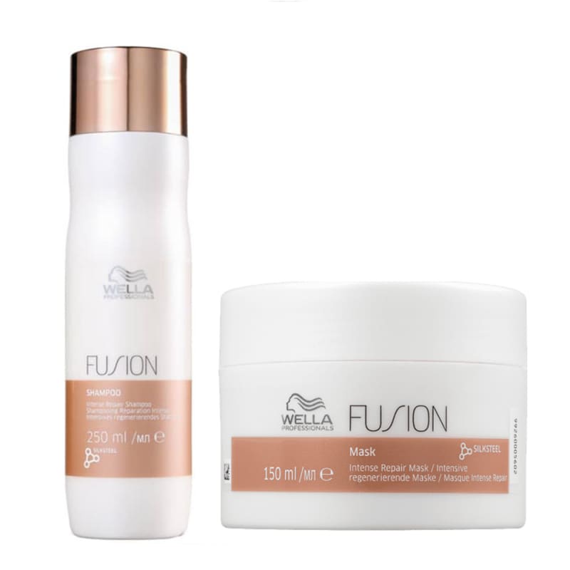 Kit Wella - Shampoo 250ml e Máscara 150g Fusion - Beauty
