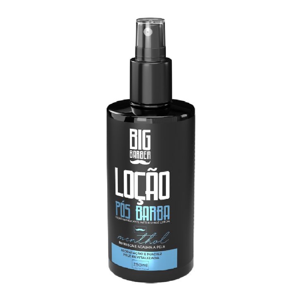 Loção Pós Barba Menthol 250ml Big Barber Profissional Refrescante Perfumado Hidrata Pele em Oferta na Shopee
