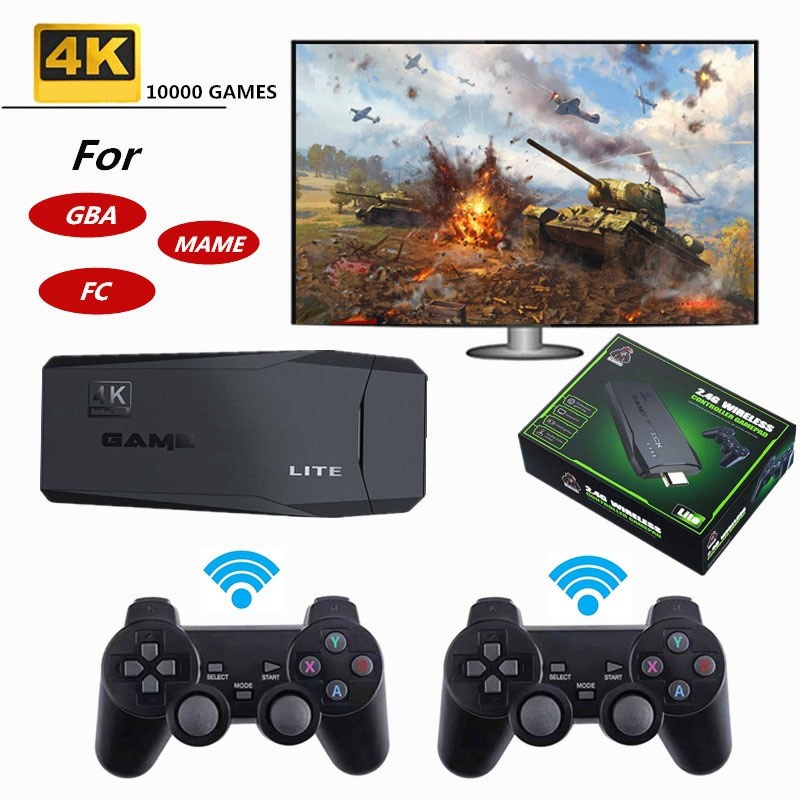 M8 Videogame Stick Lite 4K Console 64G Embutido 10000 Jogos Retrô Portátil TV De Jogo Sem Fio Controlador Para PS1/GBA Kid