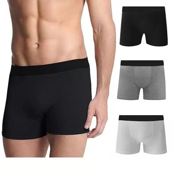 Kit C/ 3 Cuecas Box Boxer De Algodão Sortida - Men Clothes