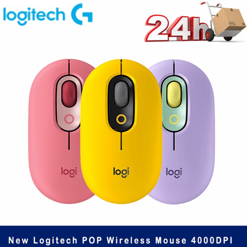 Rato Logitech POP Sem Fio Bluetooth Mute Mouse 4000DPI De Rastreamento Óptico De Alta Precisão