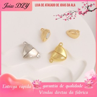 💕Joias DIY Acessórios💕Fivela Magnética De Retenção De Cor 14K Com Pêssego Em Forma De Coração De Conexão Colar De Jóias Acessórios De Extremidade