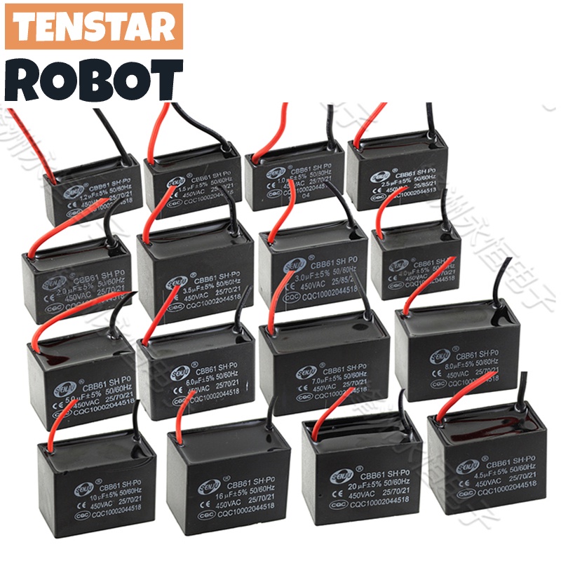 Capacitor Do Ventilador Motor CBB61 1uf 1,2uf 1,5uf 1,8uf 2uf 2,5uf 3uf 3,5uf 4uf 4,5uf 5uf