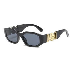 Moda Retro quadrado feminino masculino Oval óculos de sol quadro grosso Mafia atacado UV400