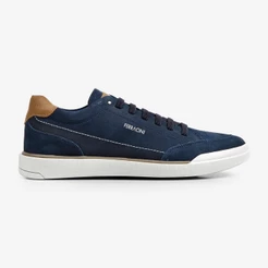 Sapatênis Masculino Couro Ferracini Calce Prático Versátil Esportivo Original Star Azul Marrom 1056C