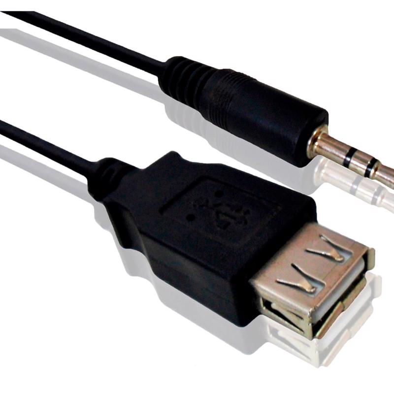 Cabo USB Femea + Plug Adaptador P2 Para Carro Moto Áudio Portátil 1,5 Metros em Oferta na Shopee