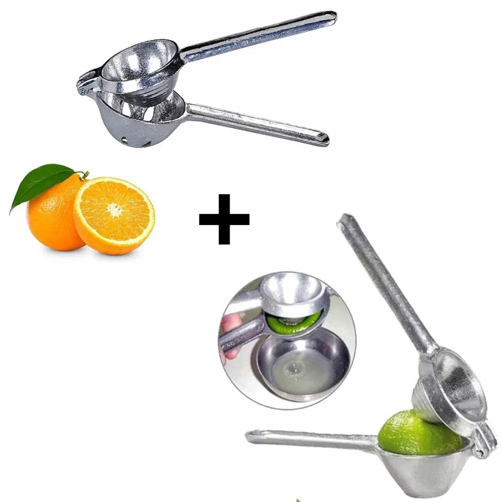 KIT Espremedor de laranja e limão Manual Luxo Aço Inox Espremedor De Laranja Manual - Espremedor de Frutas