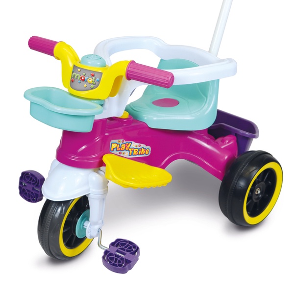 Brinquedo Triciclo Carrinho de Passeio Play Trike Rosa Infantil Maral