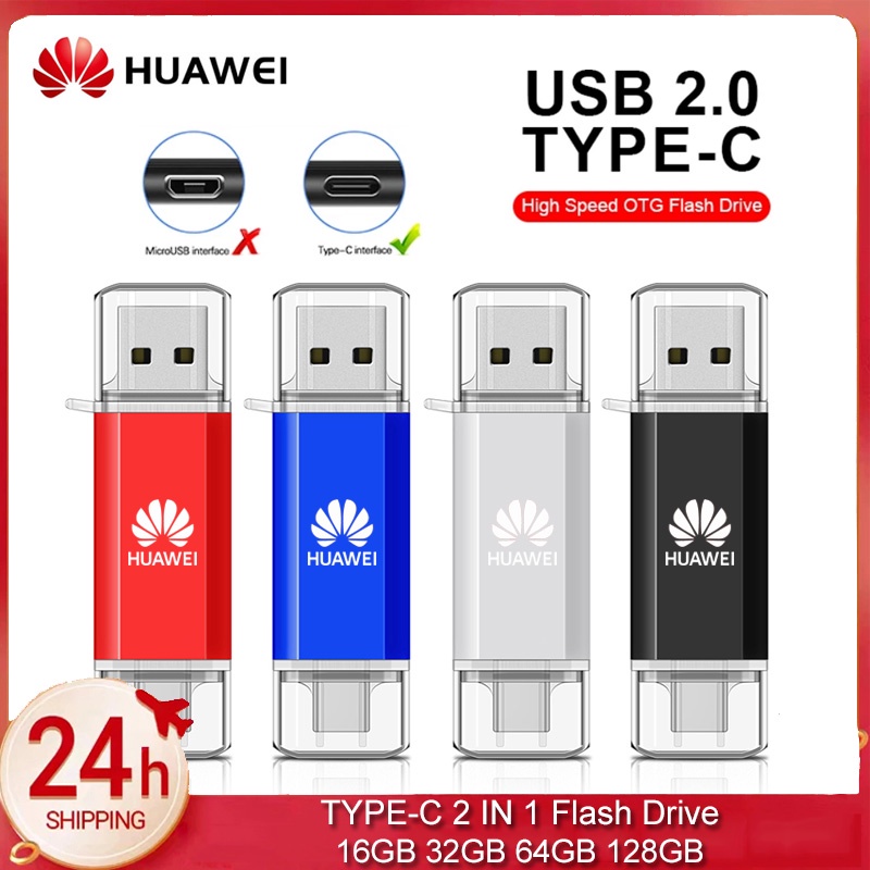 Huawei Smart USB TYPE-C otg Flash Drive Two-In-One 128gb 64gb 32gb 16gb Memory Stick , Para Telefone Celular/Computador
