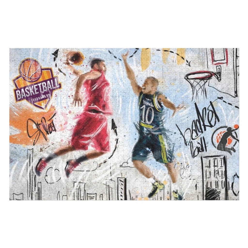 Parca Basketbol 300 Peças Quebra-Cabeça 500 Impressão Colorida De Descompressão 1000 De Madeira E Lazer Brinquedo DIY Pa