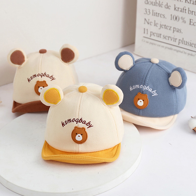 Boné De Primavera Verão Basebol Bebê Orelhas De Urso Bonitas Baby Boy Girl Chapéu De Sol Ajustável Para Meninas Ao Ar Livre