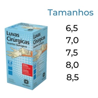Luva Cirúrgica Estéril (kit C/50) Tam:6,5,/7,0/7,5/8,0/8,5