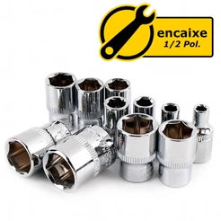 Soquete Sextavado Para Chave Catraca 8mm - 32mm Longo - Normal Profissional Cr-V Várias Medidas