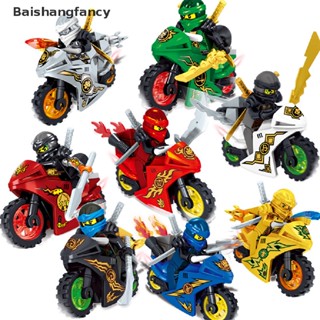 BSFY 8Stk Ninjago Conjunto De Minifiguras De Motocicleta Mini Figuras Ninja Blocos De Brinquedos Lego FY