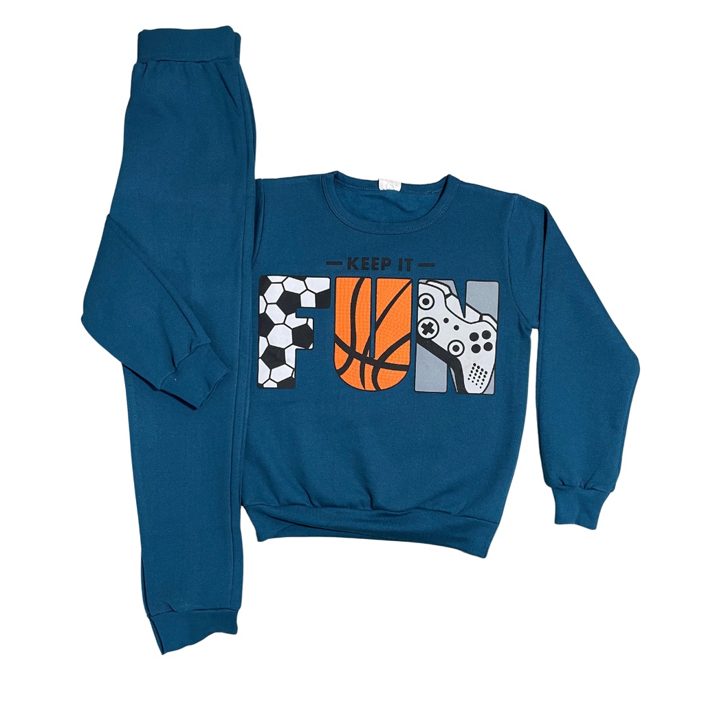 Conjunto juvenil masculino moletom estampa basquete 10-12-14