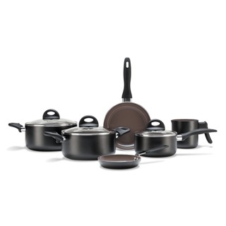 Jogo De Panelas Ceramic Life Brinox Smart Plus 6 Peças Preto