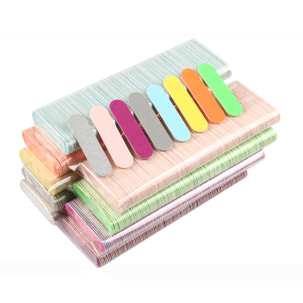 100Pcs/Lote , Lixa De Unhas Dupla Lateral , Mini Descartáveis Tiras De Tampão , Ferramentas De Polimento De Manicure
