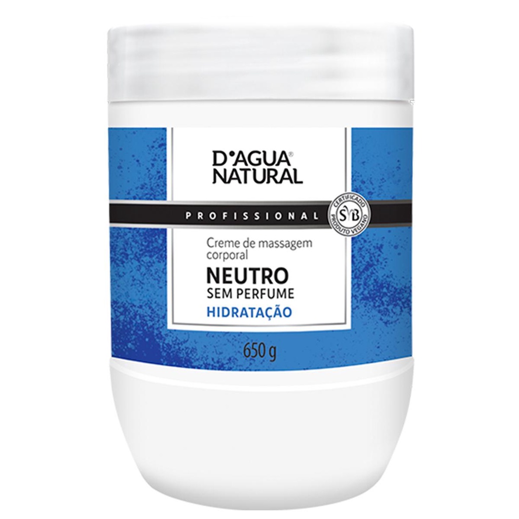 Kit 4 Potes Creme De Massagem Corporal Dagua Natural Neutro 650g Sem Perfume Hidratação · foto 2