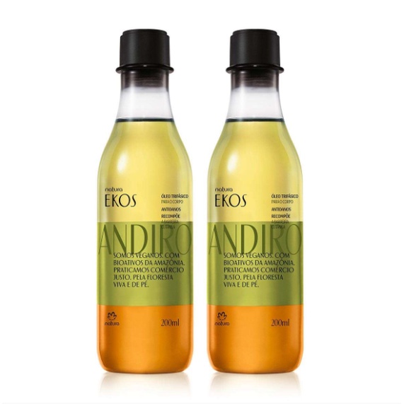 Natura Ekos Andiroba Óleo Corporal Trifásico Kit com 2 - 200 ml cada